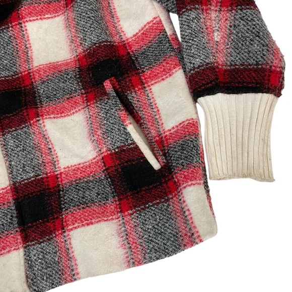Lucky Brand Wool Oversized Buffalo Checker Plaid Zip Jacket Shacket - Picture 9 of 16